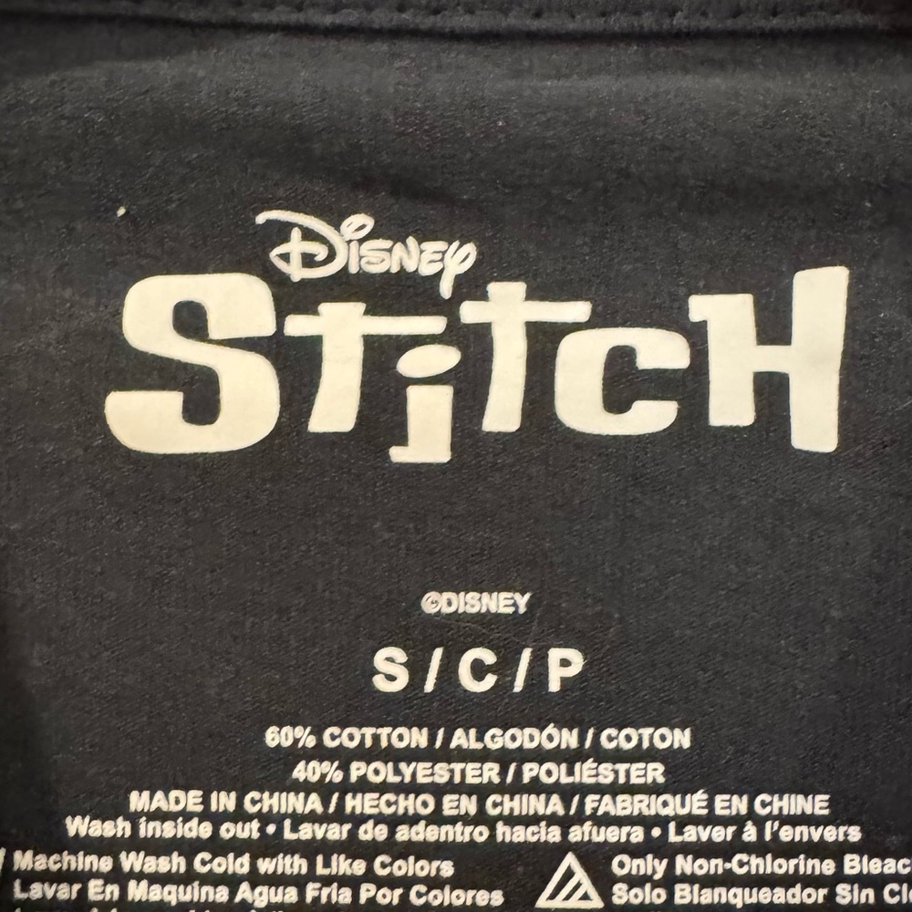 Disney Stitch Black Holiday T-Shirt - Picture 2 of 3